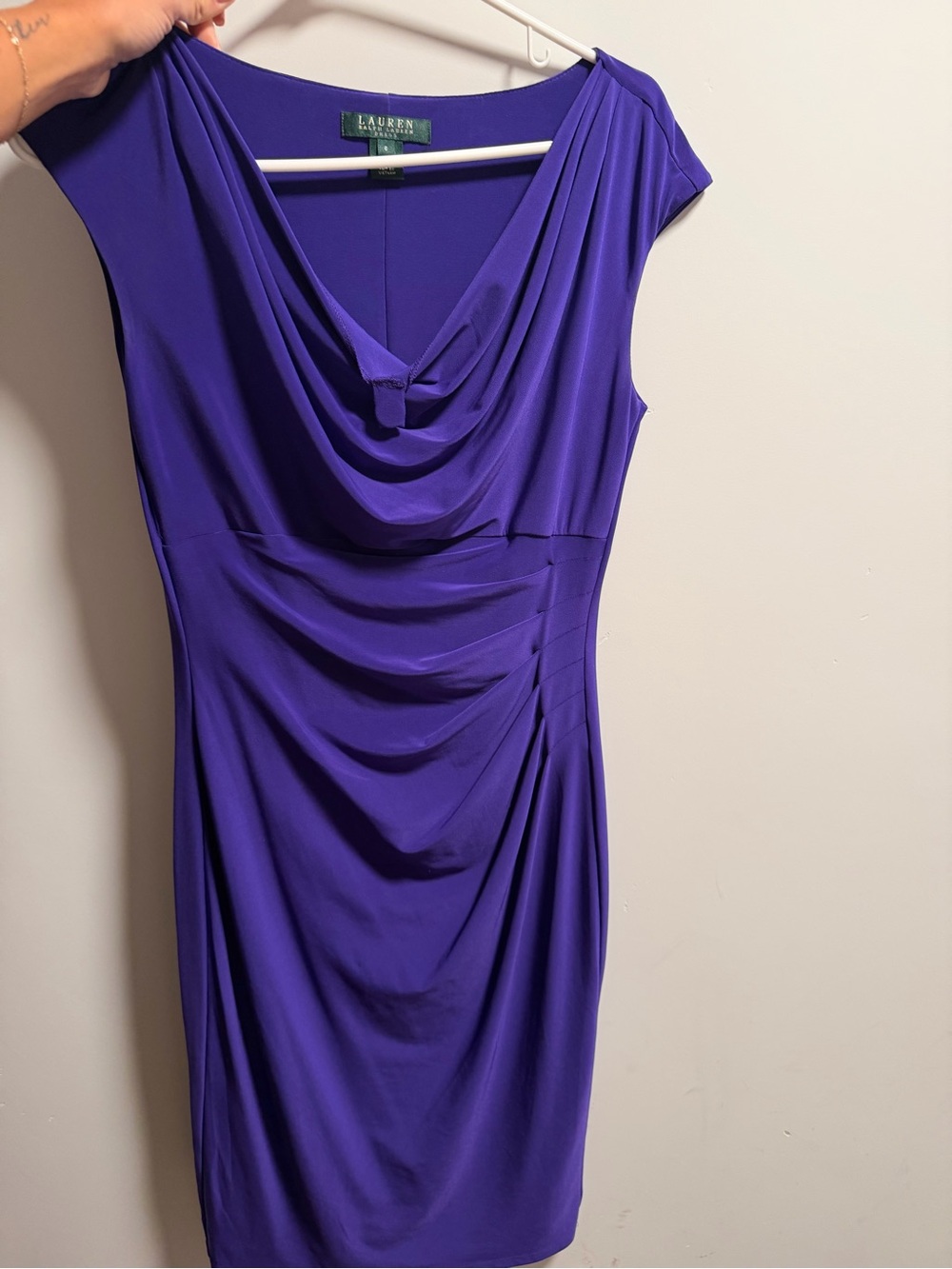 Ralph Lauren Purple Draped Sheath Dress